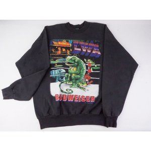 RARE VTG Budweiser 1998 WWE WWF Wrestling Ankle Lock Lizard LWA Crewneck XL